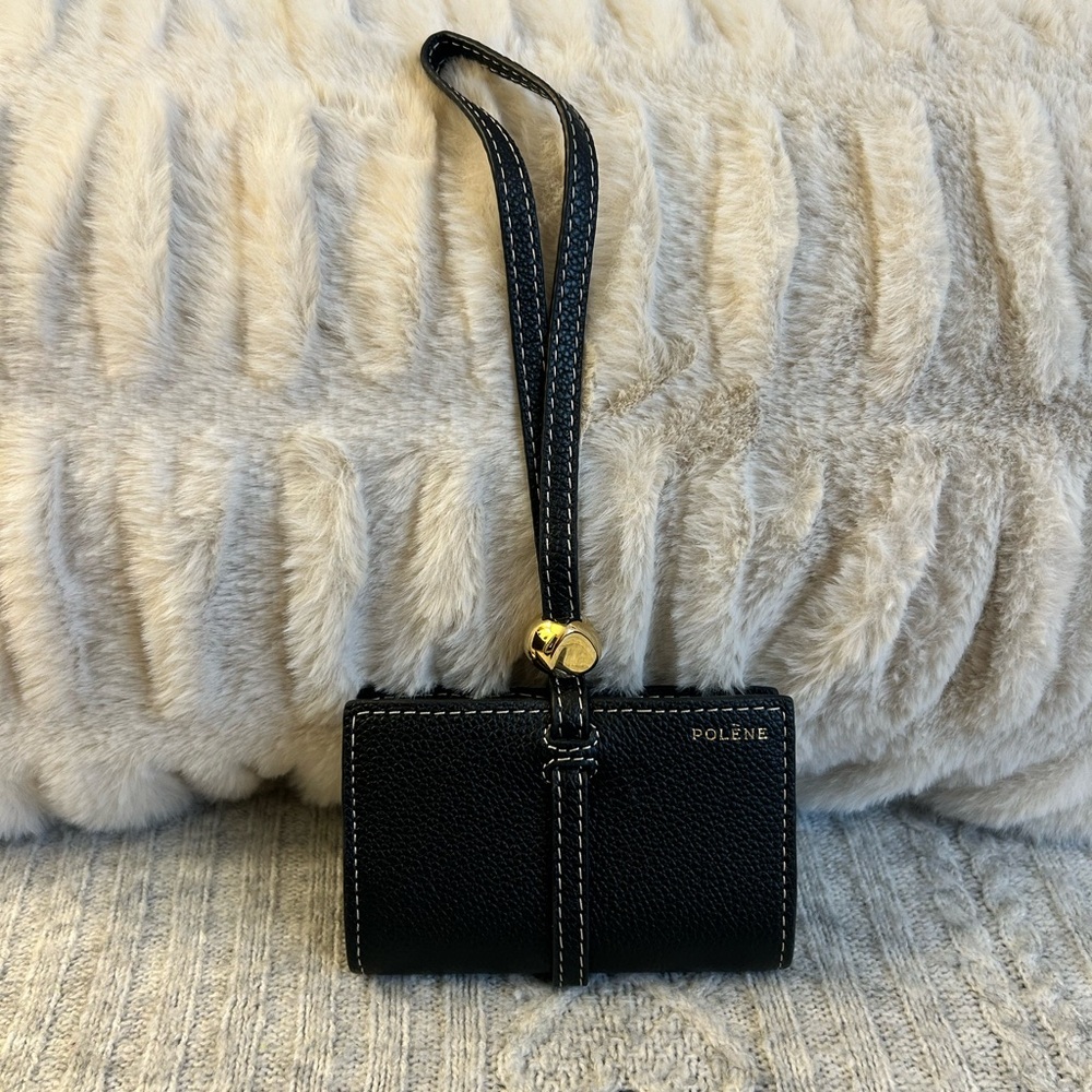 Polène Black Kayé Wristlet Wallet
